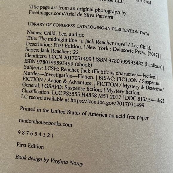 Lee Child Signed First Edition Jack Reacher, The Midnight Line - Picture 3 of 4